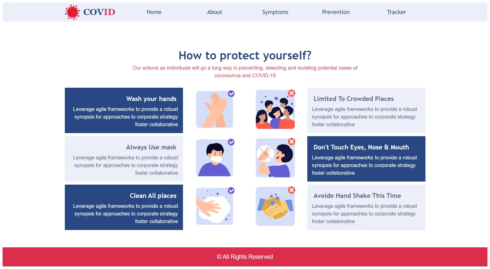 Covid 19 Coronavirus Prevention Page
