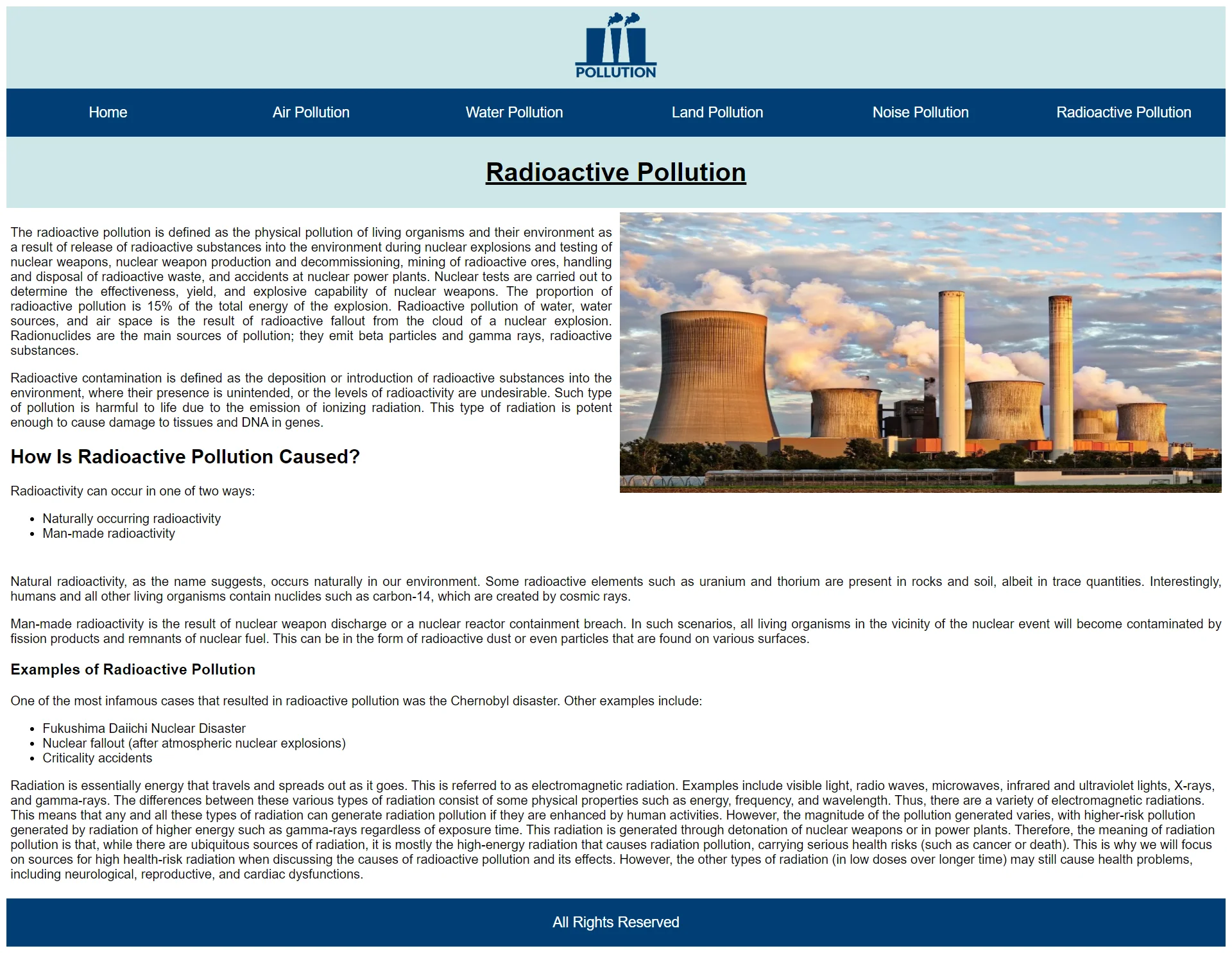 Pollution Radioactive Pollution Page