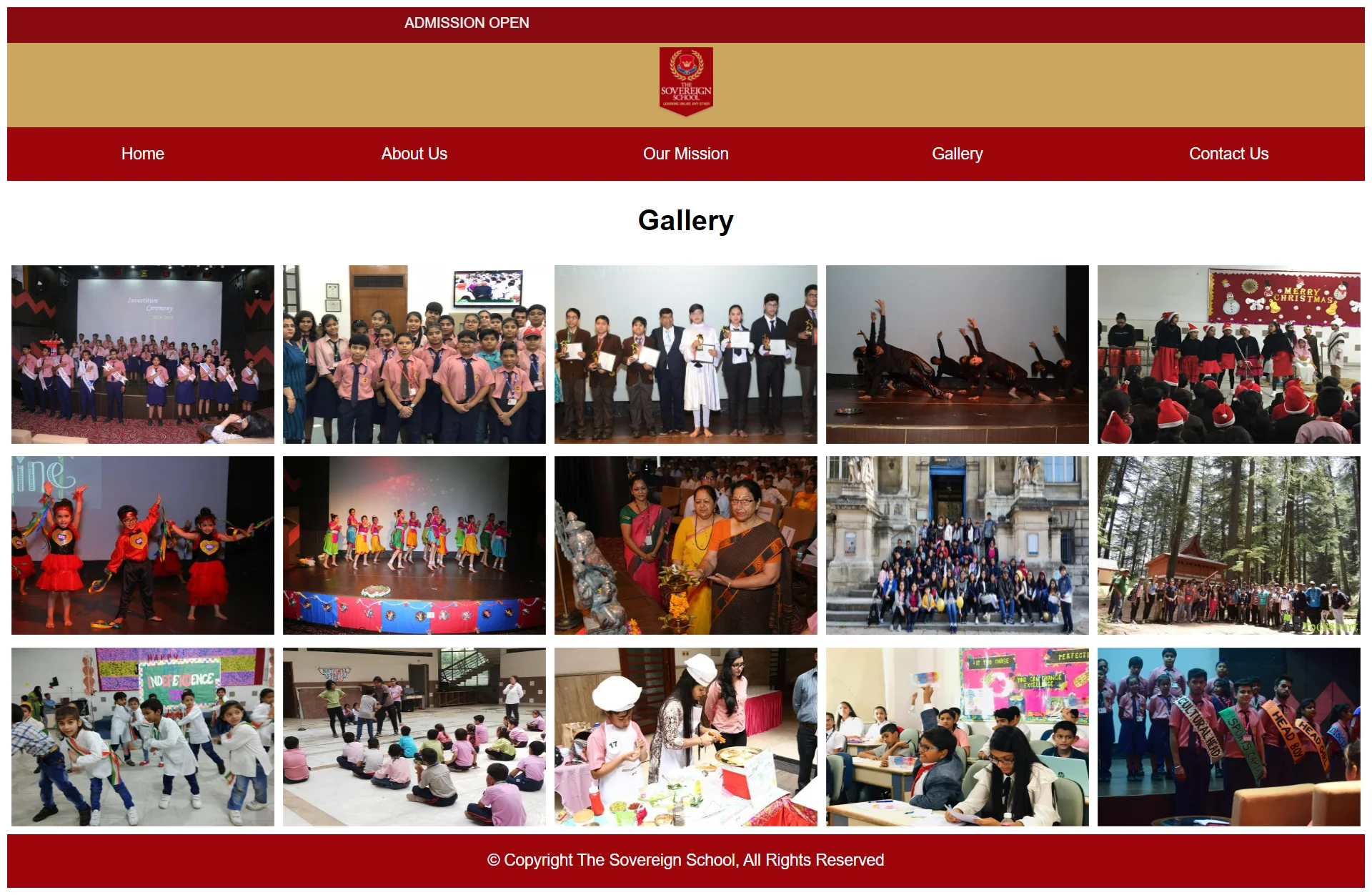 School Website Gallery Page