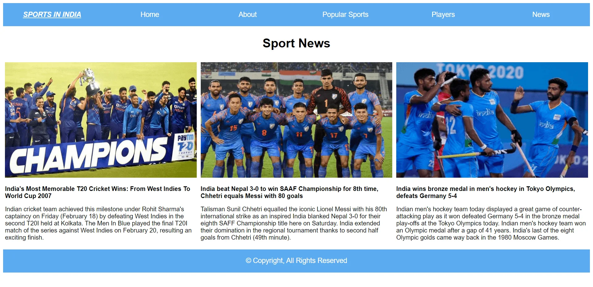 Sports In India News Page
