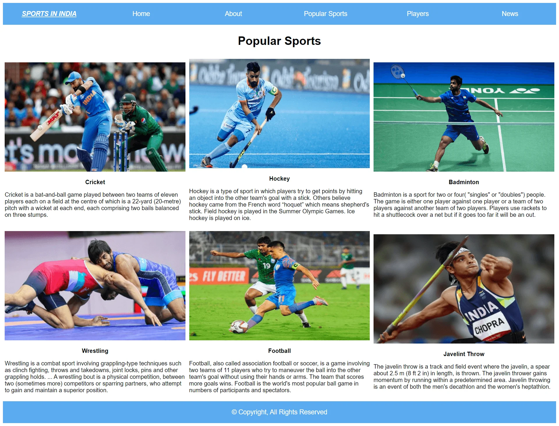 Sports In India Popular Sports Page